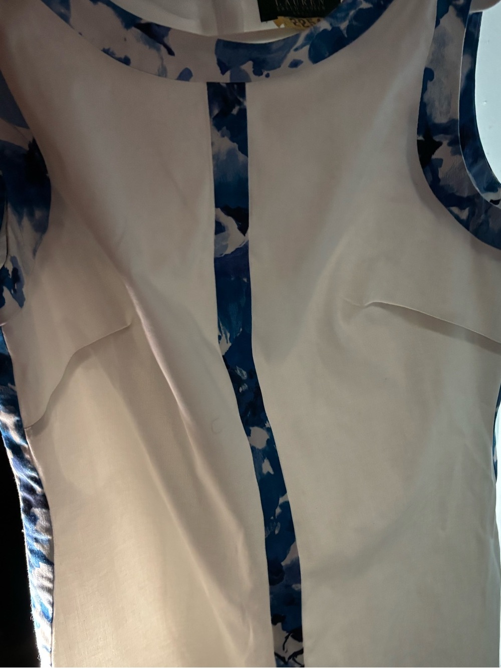 Lauren Ralph Lauren White Dress with Blue Floral Print